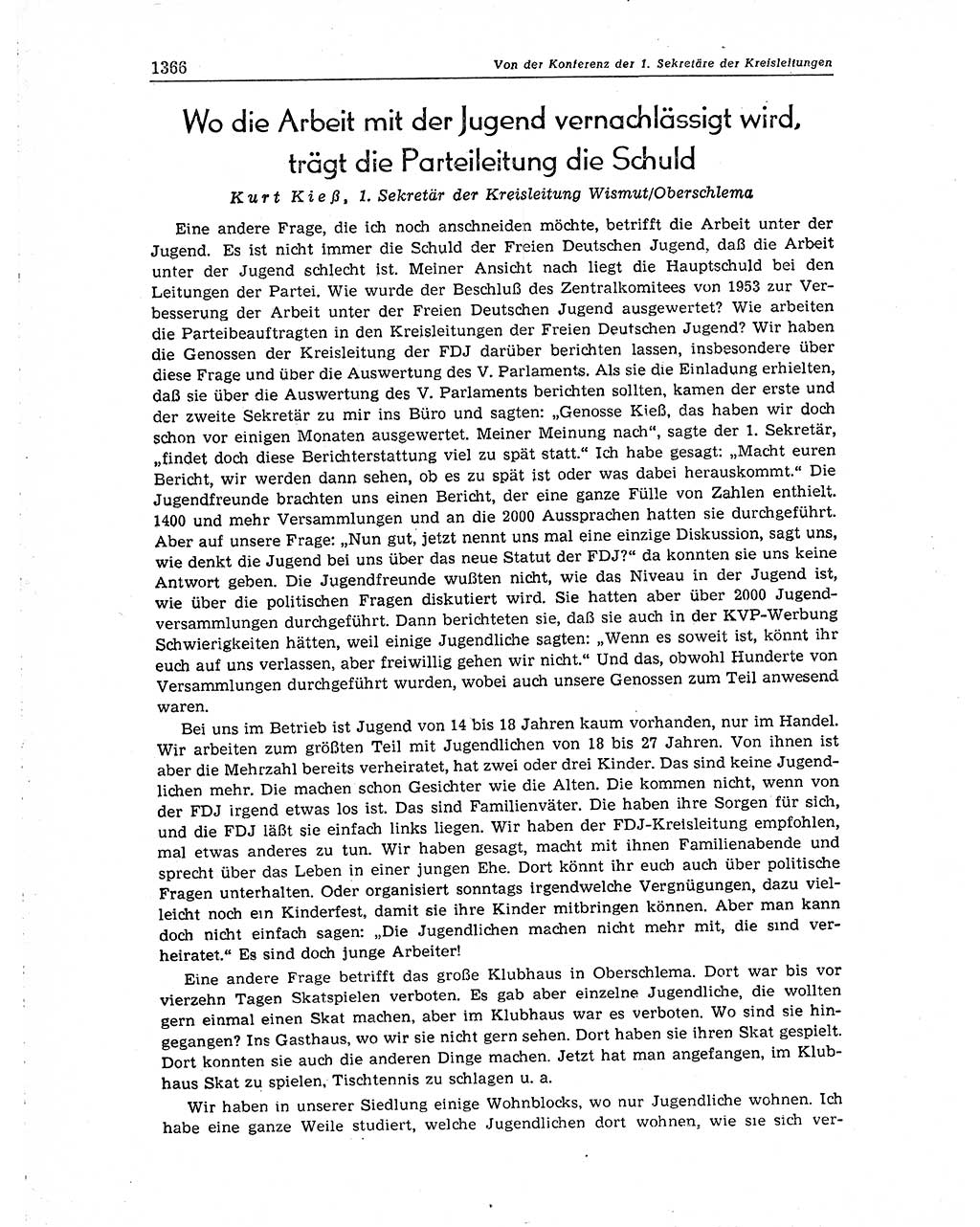 Neuer Weg (NW), Organ des Zentralkomitees (ZK) der SED (Sozialistische Einheitspartei Deutschlands) für Fragen des Parteiaufbaus und des Parteilebens, 10. Jahrgang [Deutsche Demokratische Republik (DDR)] 1955, Seite 1366 (NW ZK SED DDR 1955, S. 1366)