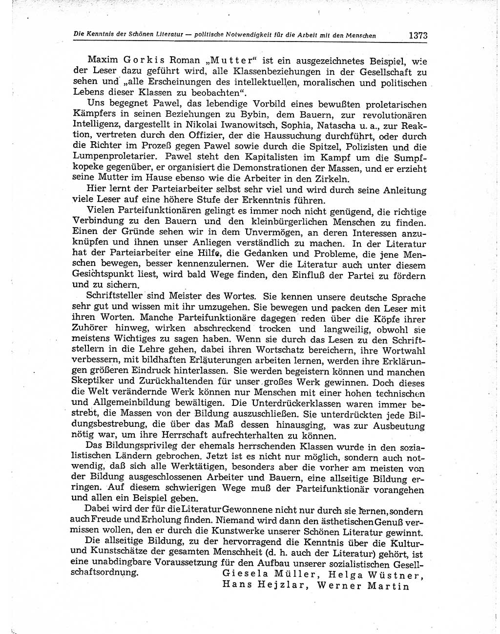 Neuer Weg (NW), Organ des Zentralkomitees (ZK) der SED (Sozialistische Einheitspartei Deutschlands) für Fragen des Parteiaufbaus und des Parteilebens, 10. Jahrgang [Deutsche Demokratische Republik (DDR)] 1955, Seite 1373 (NW ZK SED DDR 1955, S. 1373)