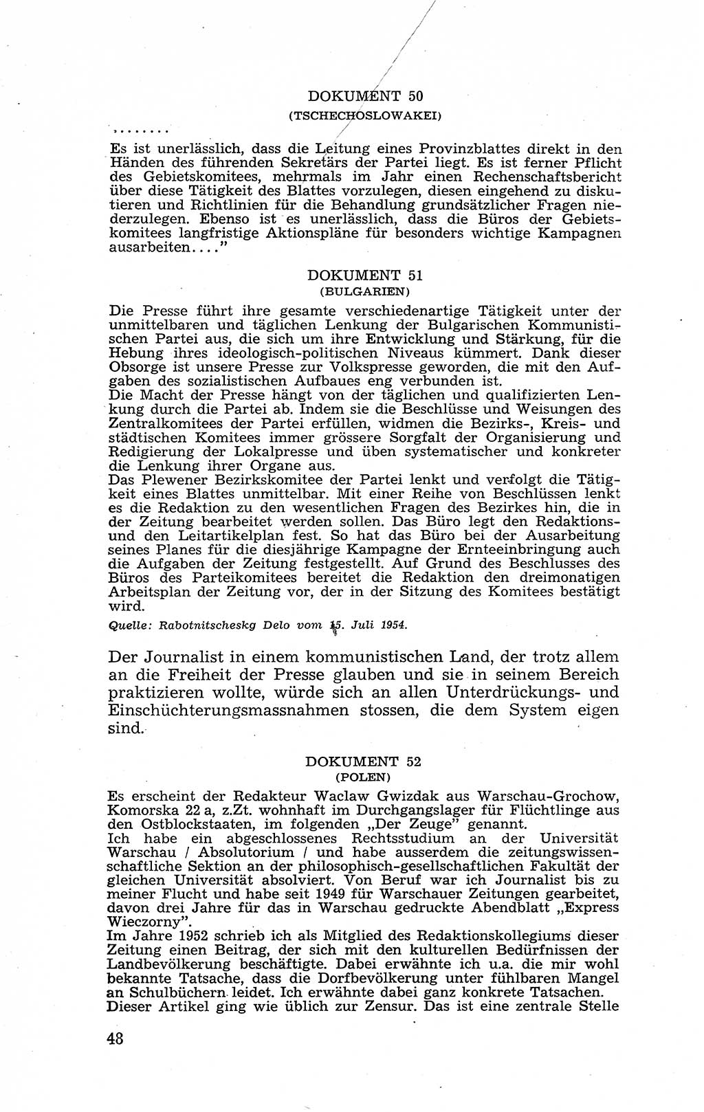 Recht in Fesseln, Dokumente, Internationale Juristen-Kommission [Bundesrepublik Deutschland (BRD)] 1955, Seite 48 (R. Dok. IJK BRD 1955, S. 48)