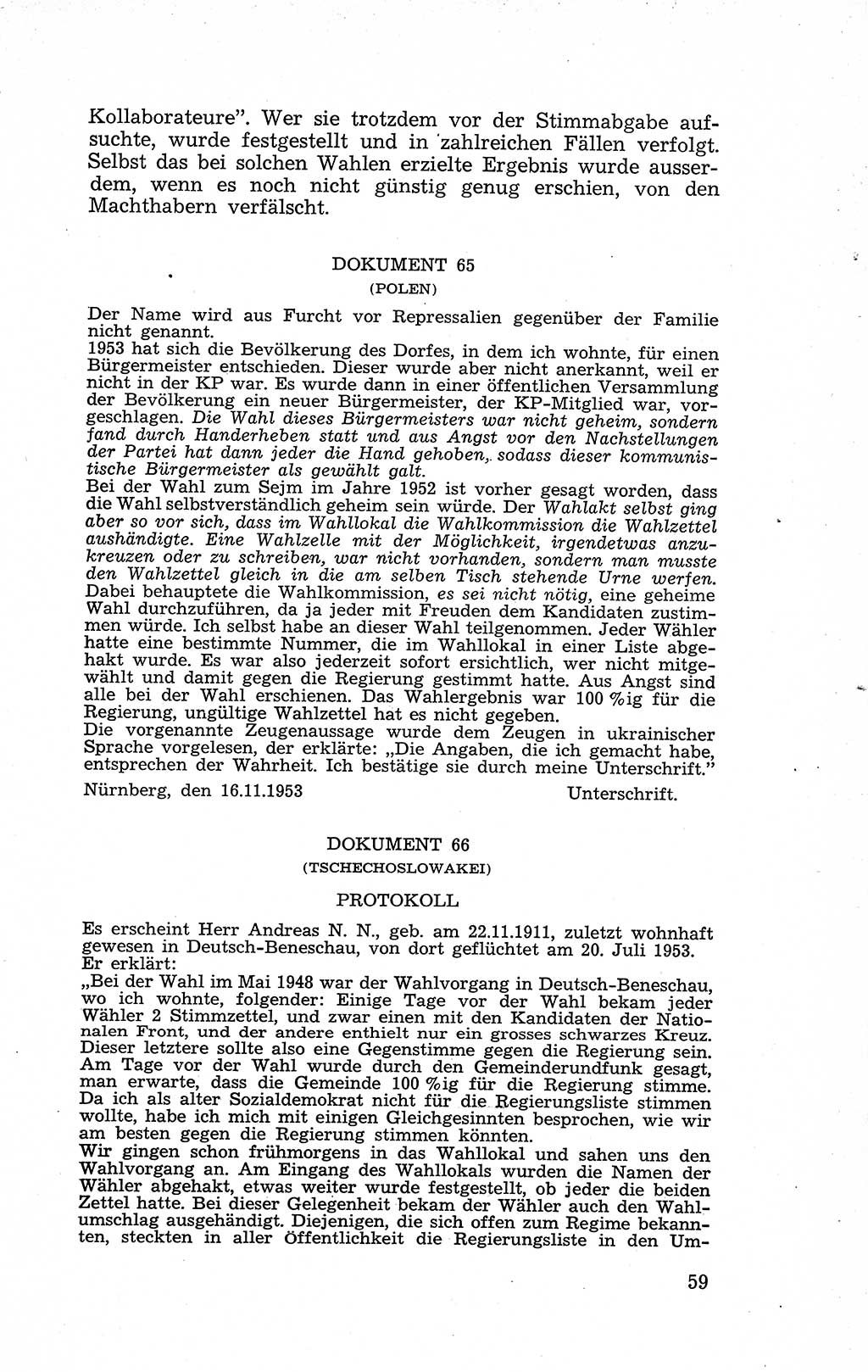 Recht in Fesseln, Dokumente, Internationale Juristen-Kommission [Bundesrepublik Deutschland (BRD)] 1955, Seite 59 (R. Dok. IJK BRD 1955, S. 59)