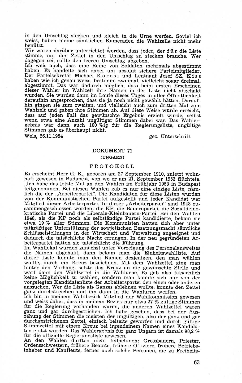 Recht in Fesseln, Dokumente, Internationale Juristen-Kommission [Bundesrepublik Deutschland (BRD)] 1955, Seite 63 (R. Dok. IJK BRD 1955, S. 63)