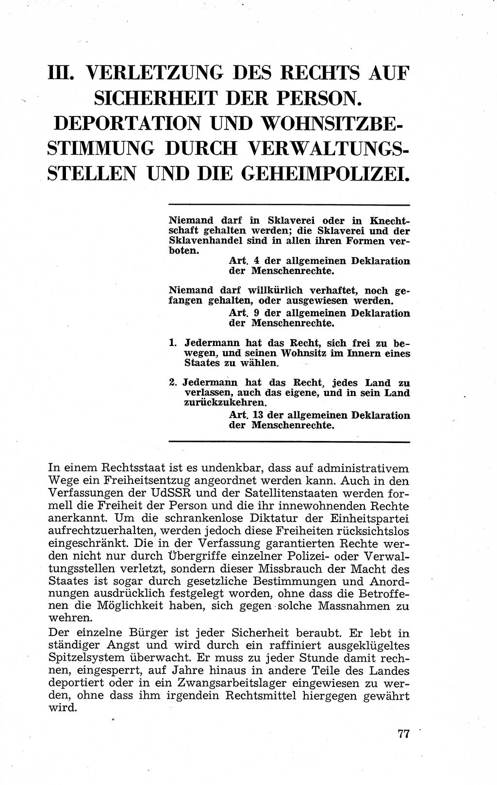 Recht in Fesseln, Dokumente, Internationale Juristen-Kommission [Bundesrepublik Deutschland (BRD)] 1955, Seite 77 (R. Dok. IJK BRD 1955, S. 77)