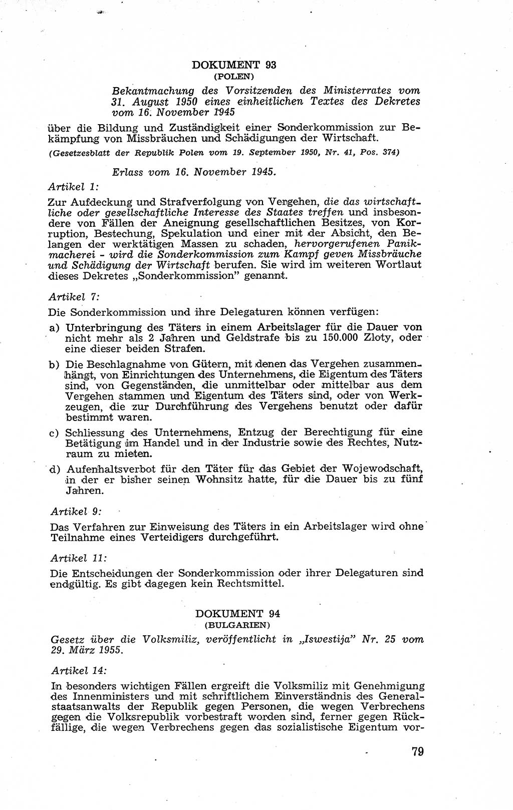 Recht in Fesseln, Dokumente, Internationale Juristen-Kommission [Bundesrepublik Deutschland (BRD)] 1955, Seite 79 (R. Dok. IJK BRD 1955, S. 79)