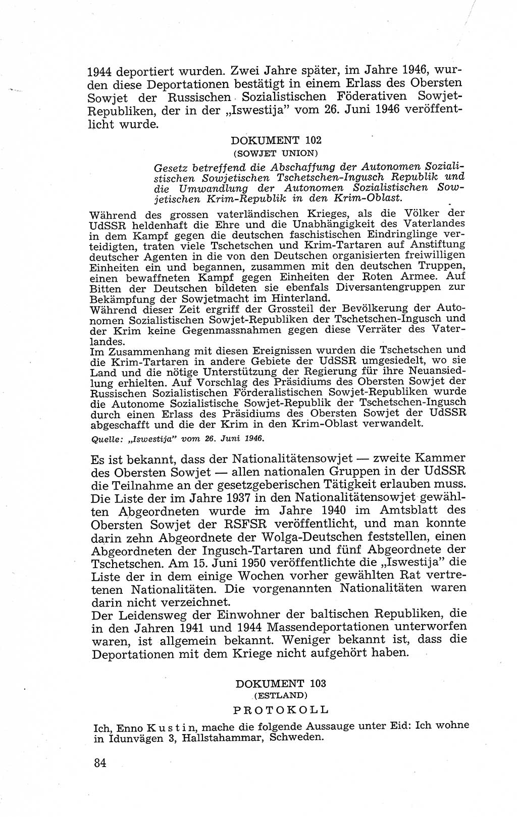 Recht in Fesseln, Dokumente, Internationale Juristen-Kommission [Bundesrepublik Deutschland (BRD)] 1955, Seite 84 (R. Dok. IJK BRD 1955, S. 84)