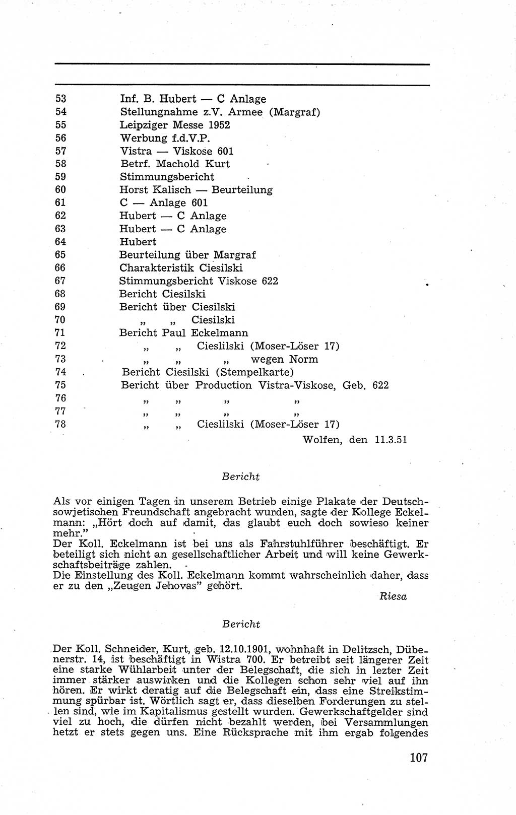 Recht in Fesseln, Dokumente, Internationale Juristen-Kommission [Bundesrepublik Deutschland (BRD)] 1955, Seite 107 (R. Dok. IJK BRD 1955, S. 107)