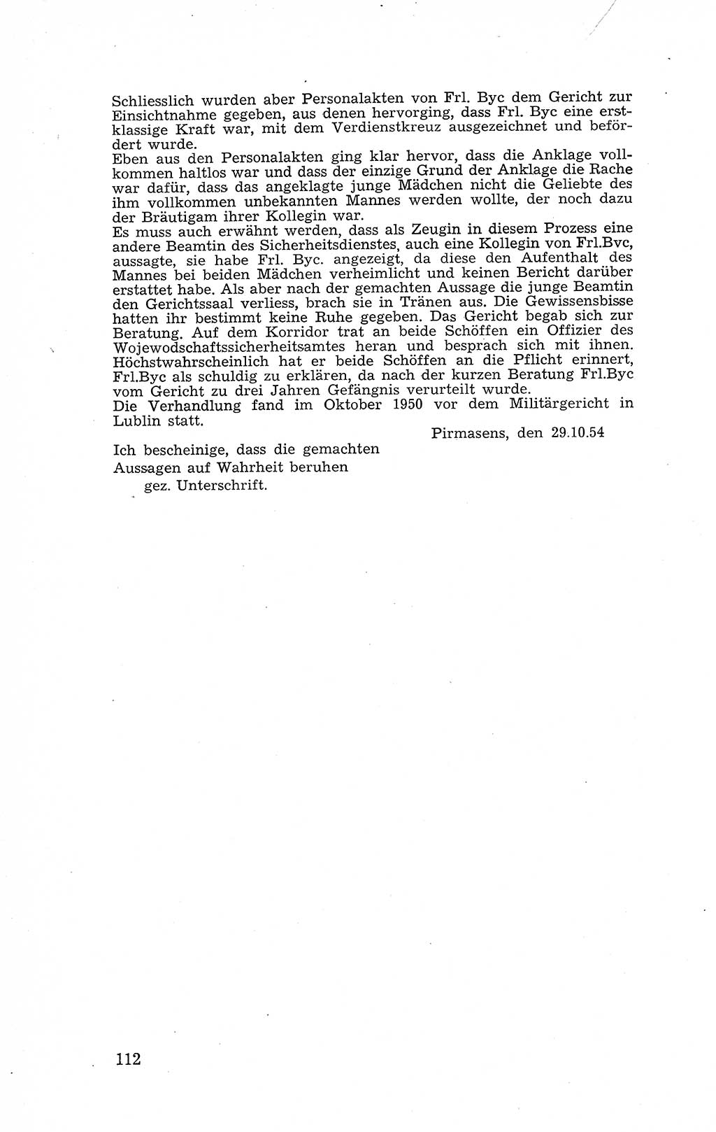 Recht in Fesseln, Dokumente, Internationale Juristen-Kommission [Bundesrepublik Deutschland (BRD)] 1955, Seite 112 (R. Dok. IJK BRD 1955, S. 112)