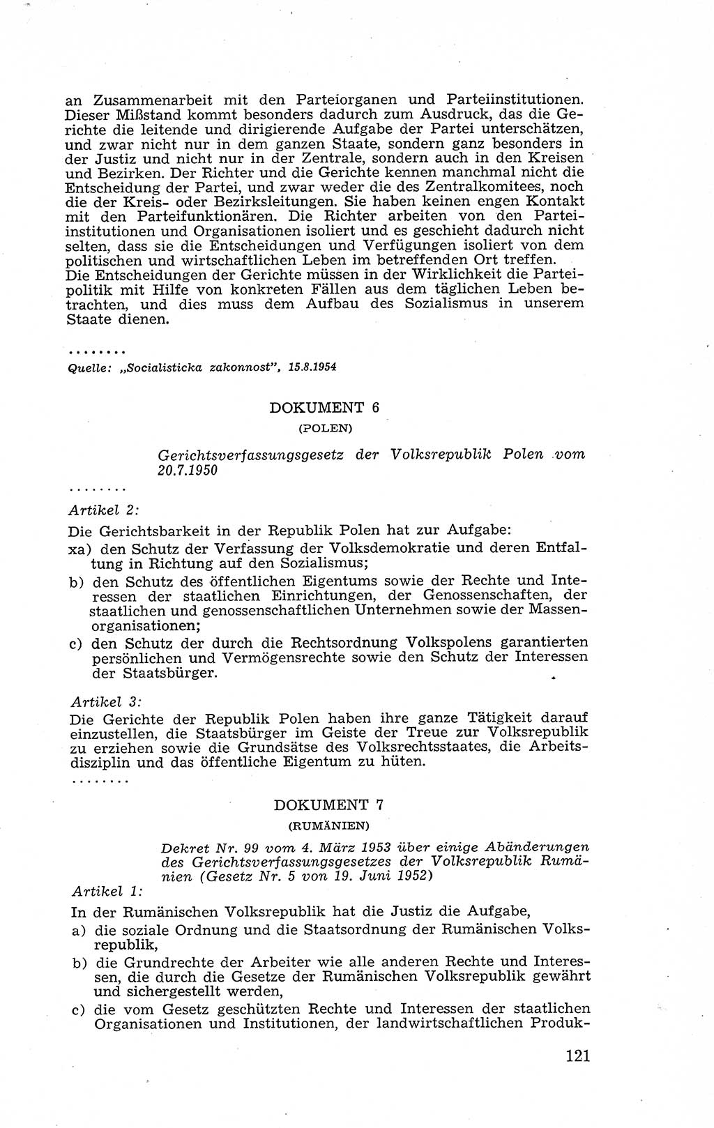 Recht in Fesseln, Dokumente, Internationale Juristen-Kommission [Bundesrepublik Deutschland (BRD)] 1955, Seite 121 (R. Dok. IJK BRD 1955, S. 121)