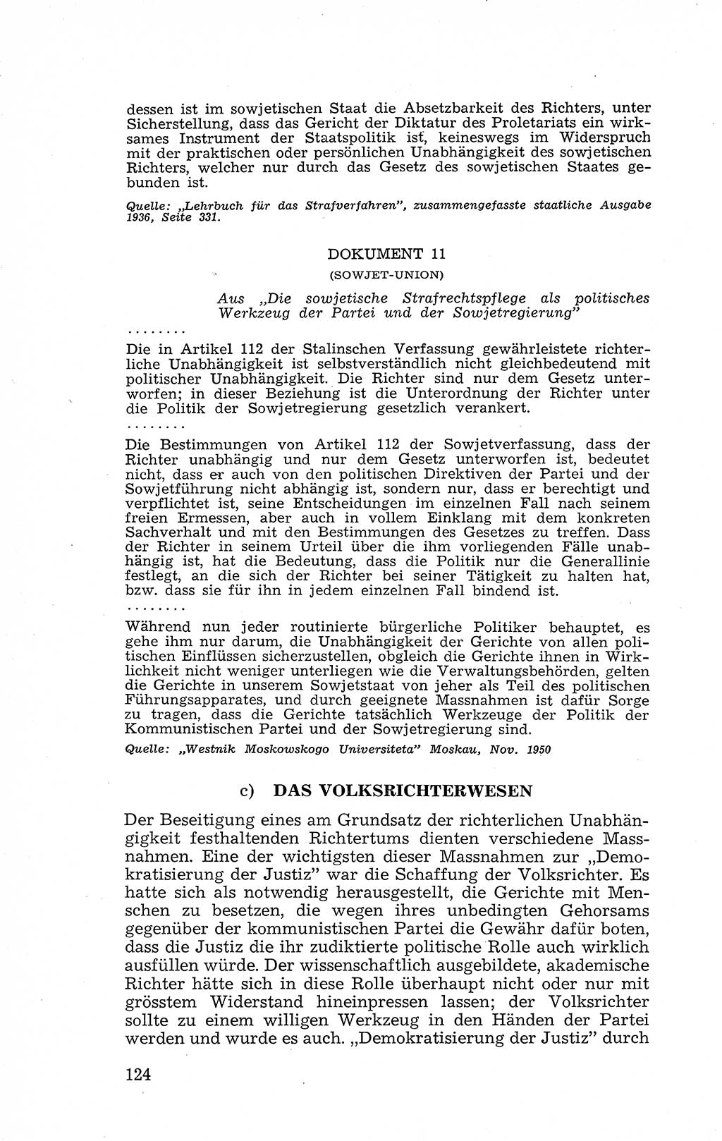 Recht in Fesseln, Dokumente, Internationale Juristen-Kommission [Bundesrepublik Deutschland (BRD)] 1955, Seite 124 (R. Dok. IJK BRD 1955, S. 124)