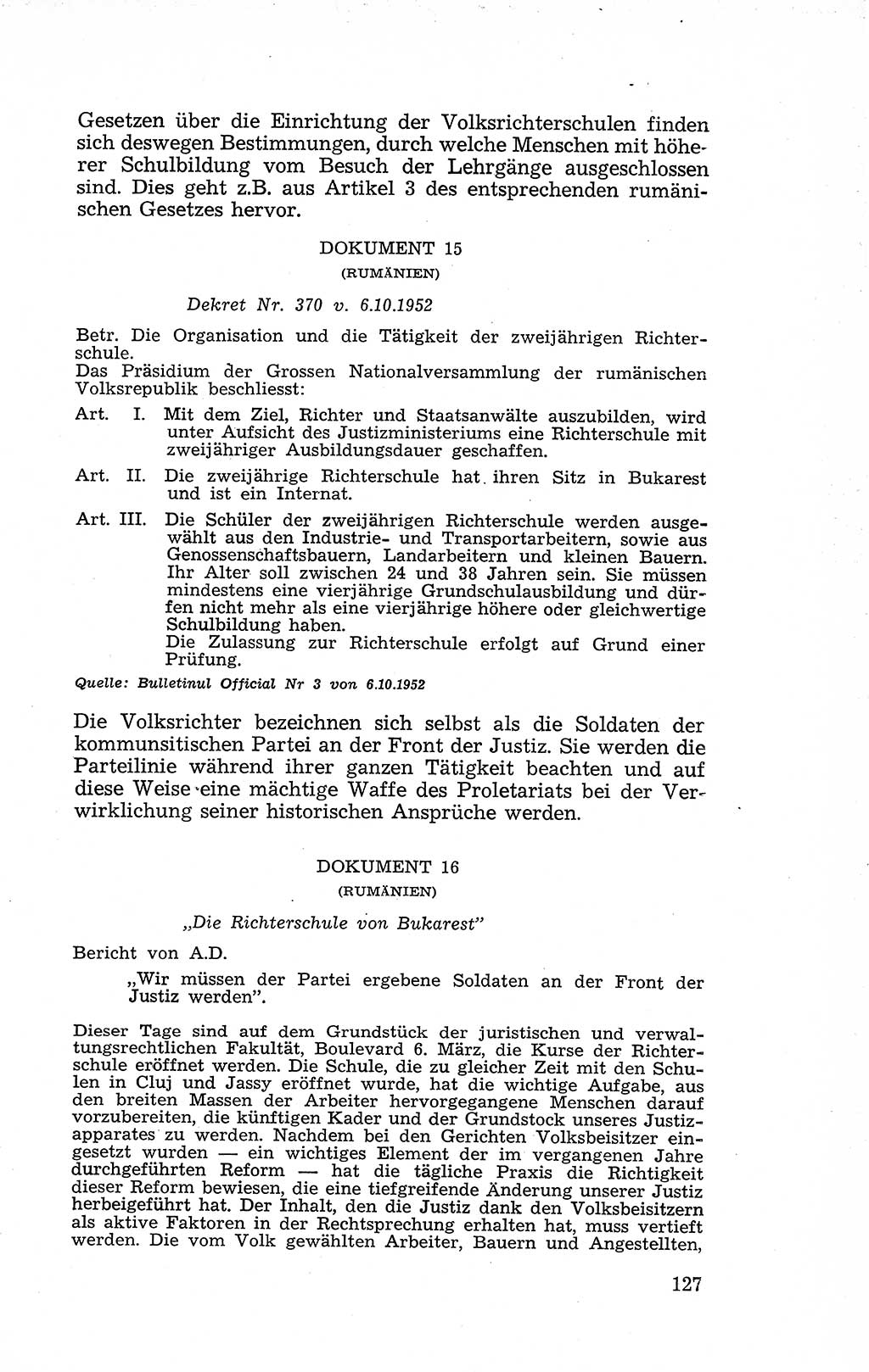 Recht in Fesseln, Dokumente, Internationale Juristen-Kommission [Bundesrepublik Deutschland (BRD)] 1955, Seite 127 (R. Dok. IJK BRD 1955, S. 127)