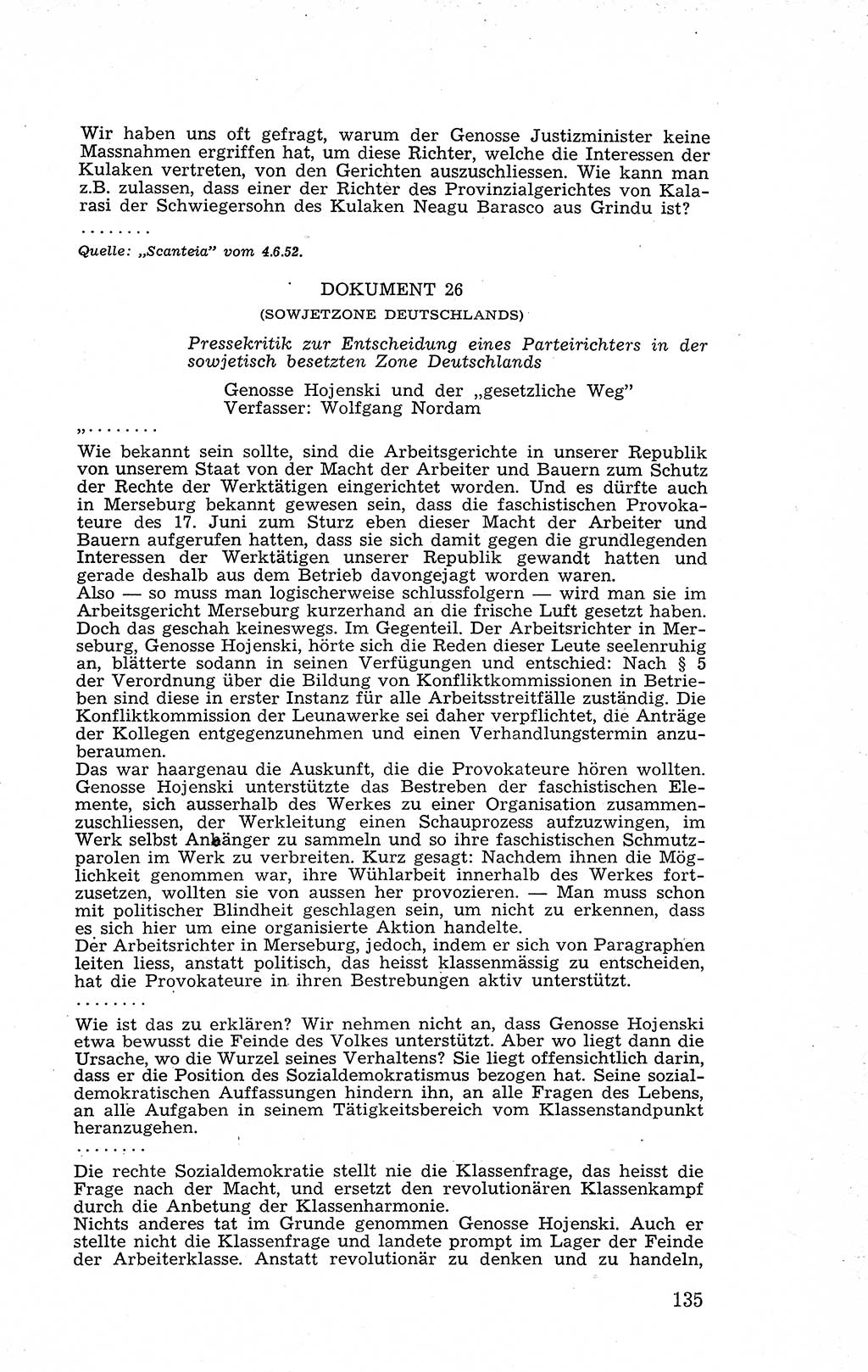 Recht in Fesseln, Dokumente, Internationale Juristen-Kommission [Bundesrepublik Deutschland (BRD)] 1955, Seite 135 (R. Dok. IJK BRD 1955, S. 135)