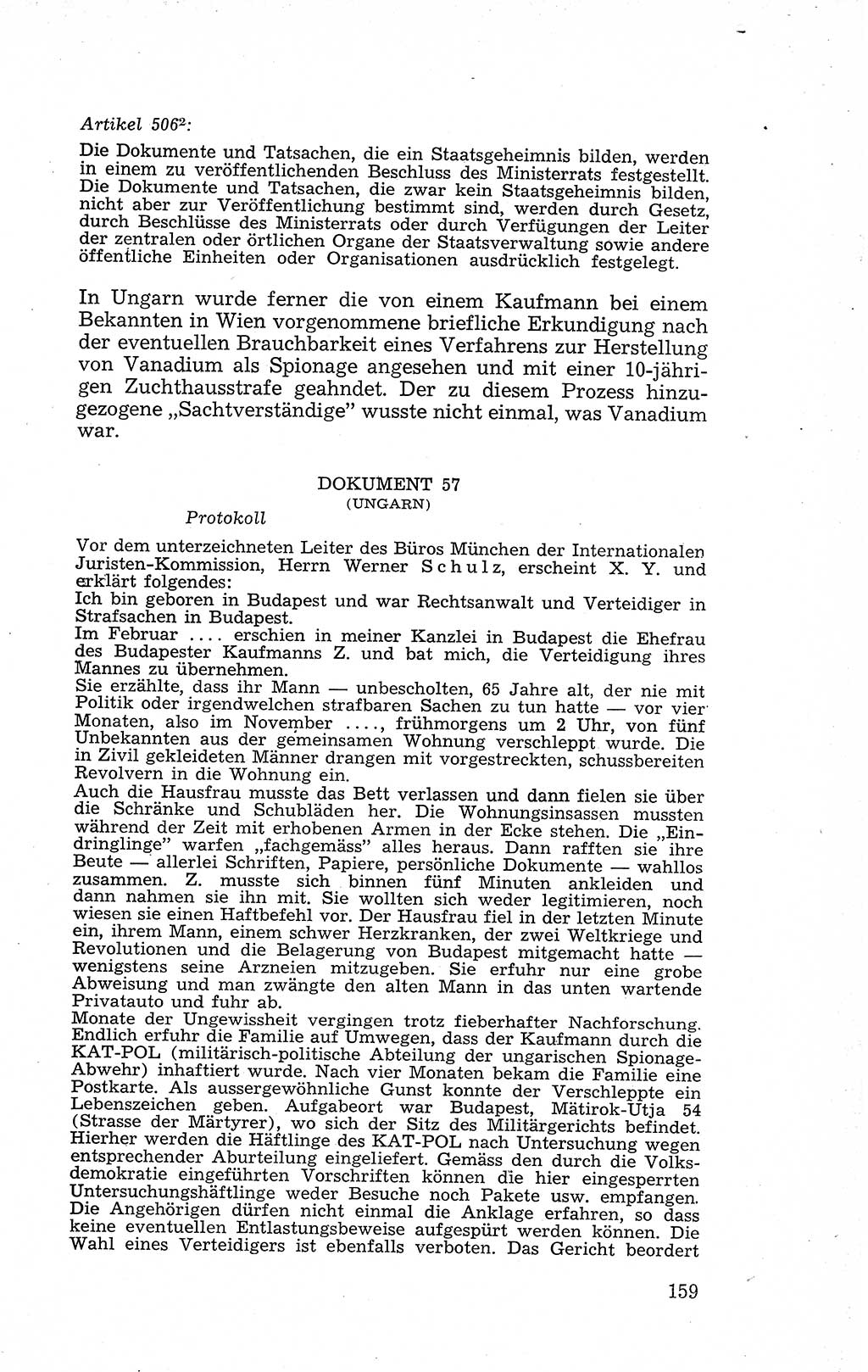 Recht in Fesseln, Dokumente, Internationale Juristen-Kommission [Bundesrepublik Deutschland (BRD)] 1955, Seite 159 (R. Dok. IJK BRD 1955, S. 159)