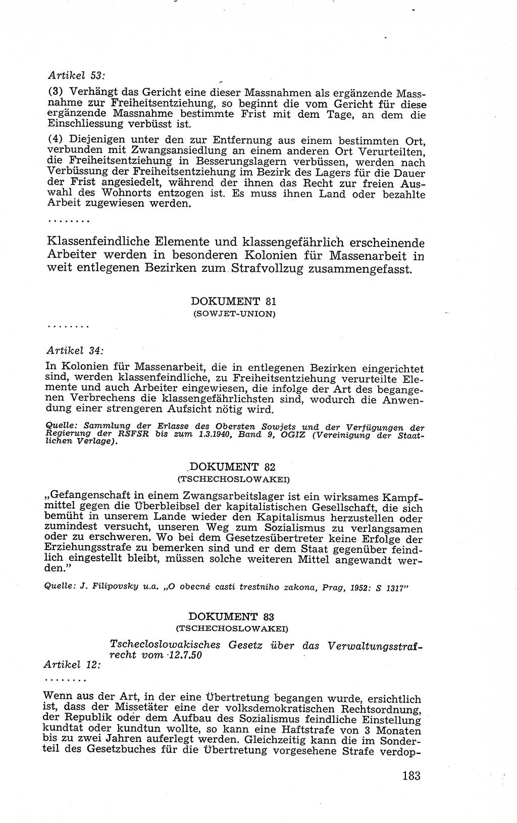 Recht in Fesseln, Dokumente, Internationale Juristen-Kommission [Bundesrepublik Deutschland (BRD)] 1955, Seite 183 (R. Dok. IJK BRD 1955, S. 183)