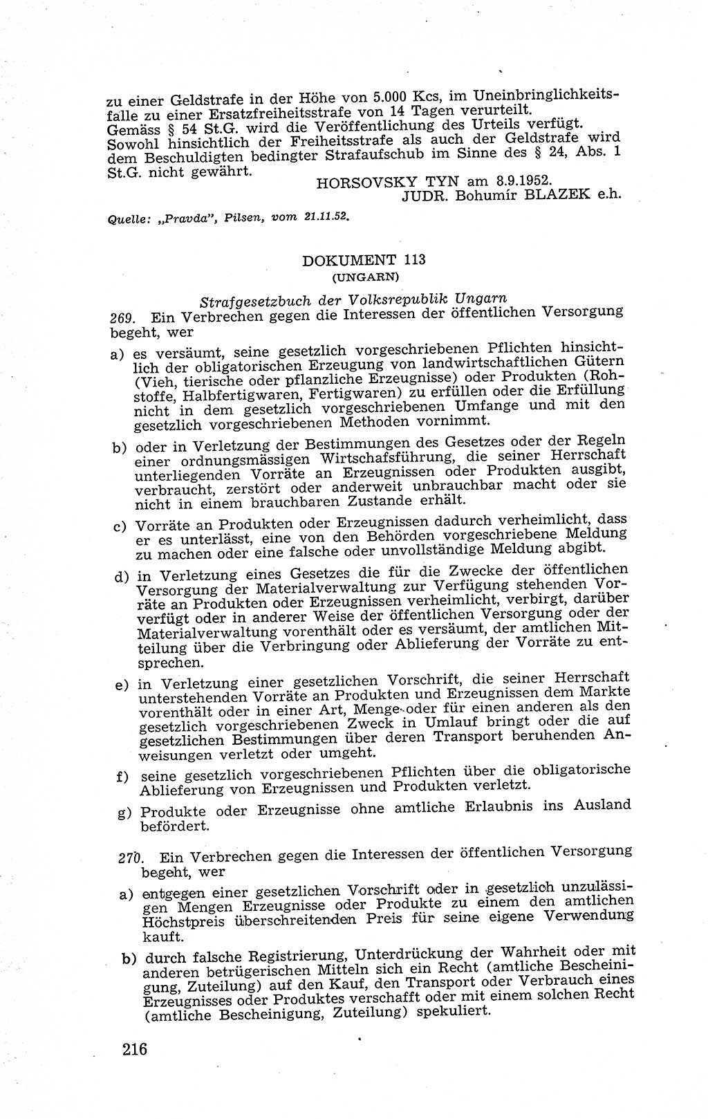 Recht in Fesseln, Dokumente, Internationale Juristen-Kommission [Bundesrepublik Deutschland (BRD)] 1955, Seite 216 (R. Dok. IJK BRD 1955, S. 216)