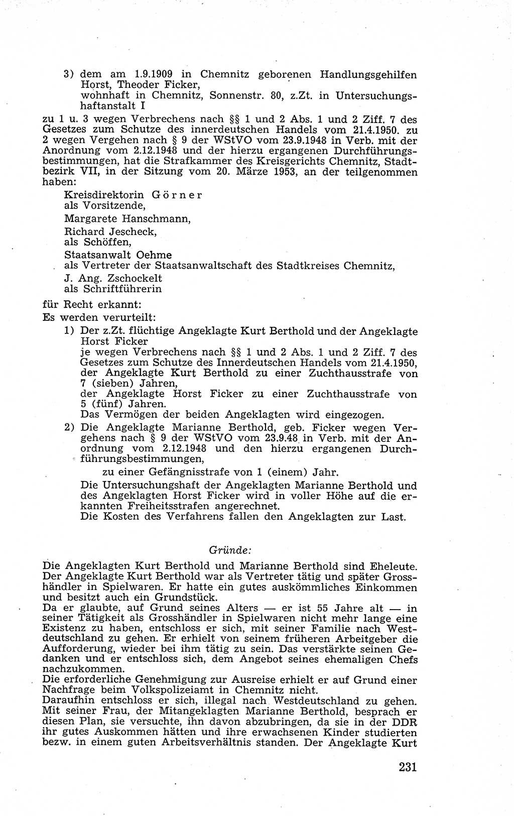 Recht in Fesseln, Dokumente, Internationale Juristen-Kommission [Bundesrepublik Deutschland (BRD)] 1955, Seite 231 (R. Dok. IJK BRD 1955, S. 231)