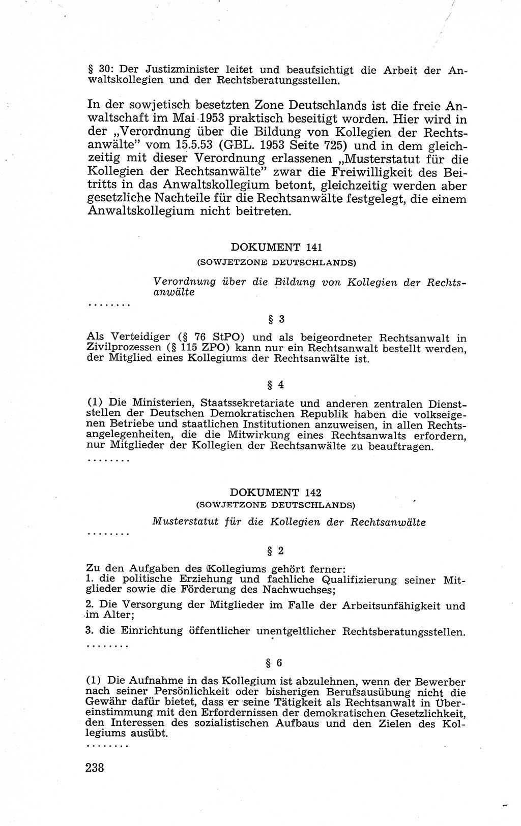 Recht in Fesseln, Dokumente, Internationale Juristen-Kommission [Bundesrepublik Deutschland (BRD)] 1955, Seite 238 (R. Dok. IJK BRD 1955, S. 238)