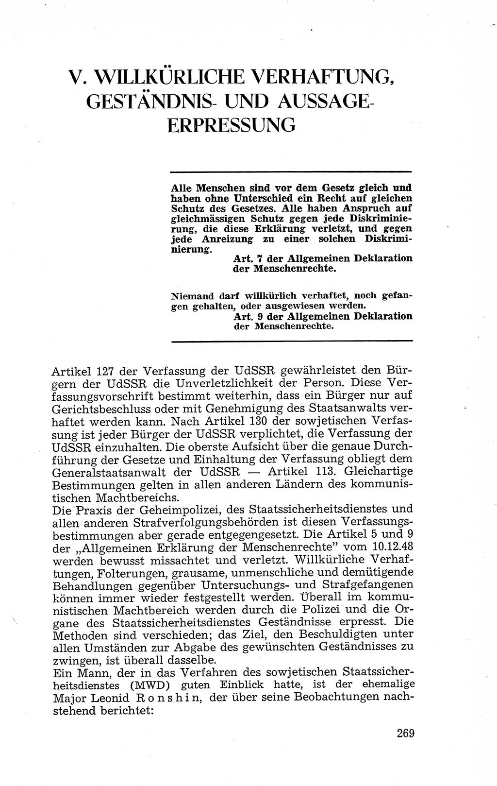 Recht in Fesseln, Dokumente, Internationale Juristen-Kommission [Bundesrepublik Deutschland (BRD)] 1955, Seite 269 (R. Dok. IJK BRD 1955, S. 269)