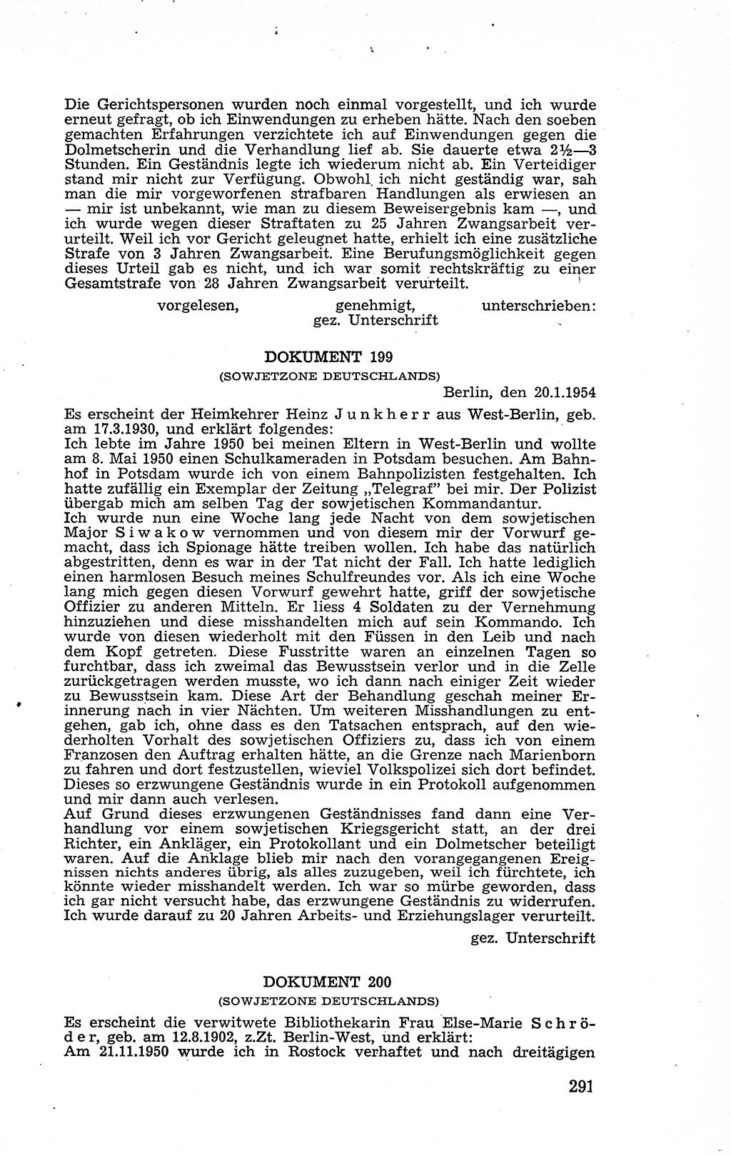 Recht in Fesseln, Dokumente, Internationale Juristen-Kommission [Bundesrepublik Deutschland (BRD)] 1955, Seite 291 (R. Dok. IJK BRD 1955, S. 291)
