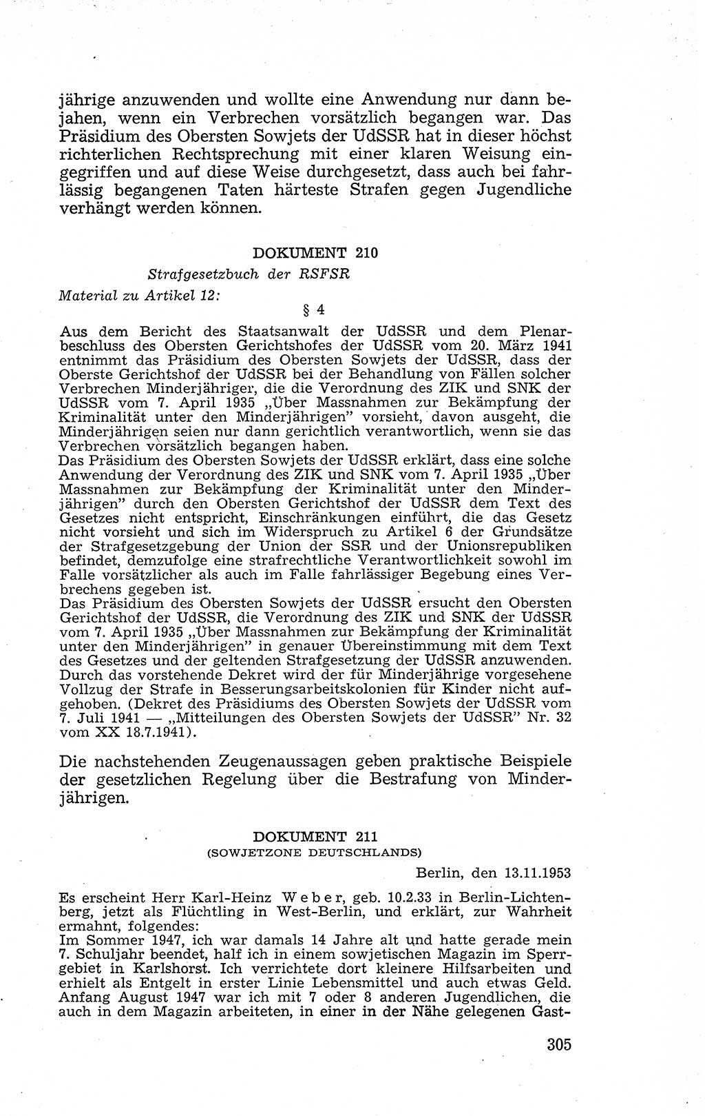 Recht in Fesseln, Dokumente, Internationale Juristen-Kommission [Bundesrepublik Deutschland (BRD)] 1955, Seite 305 (R. Dok. IJK BRD 1955, S. 305)