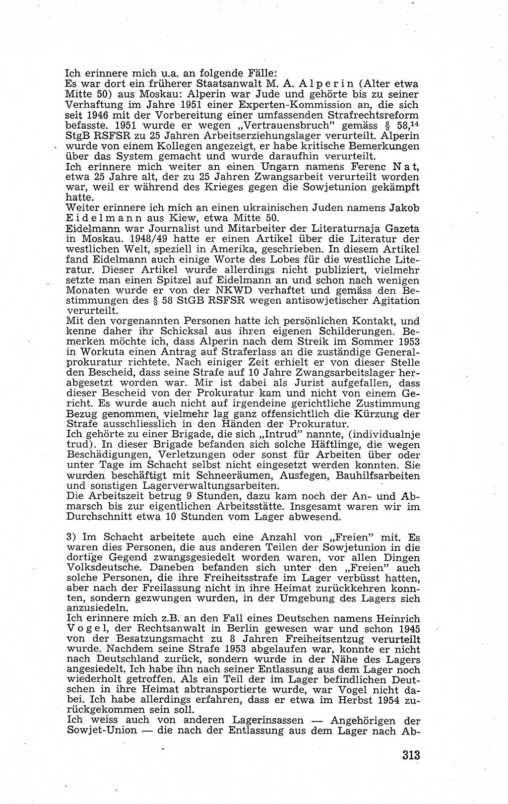 Recht in Fesseln, Dokumente, Internationale Juristen-Kommission [Bundesrepublik Deutschland (BRD)] 1955, Seite 313 (R. Dok. IJK BRD 1955, S. 313)
