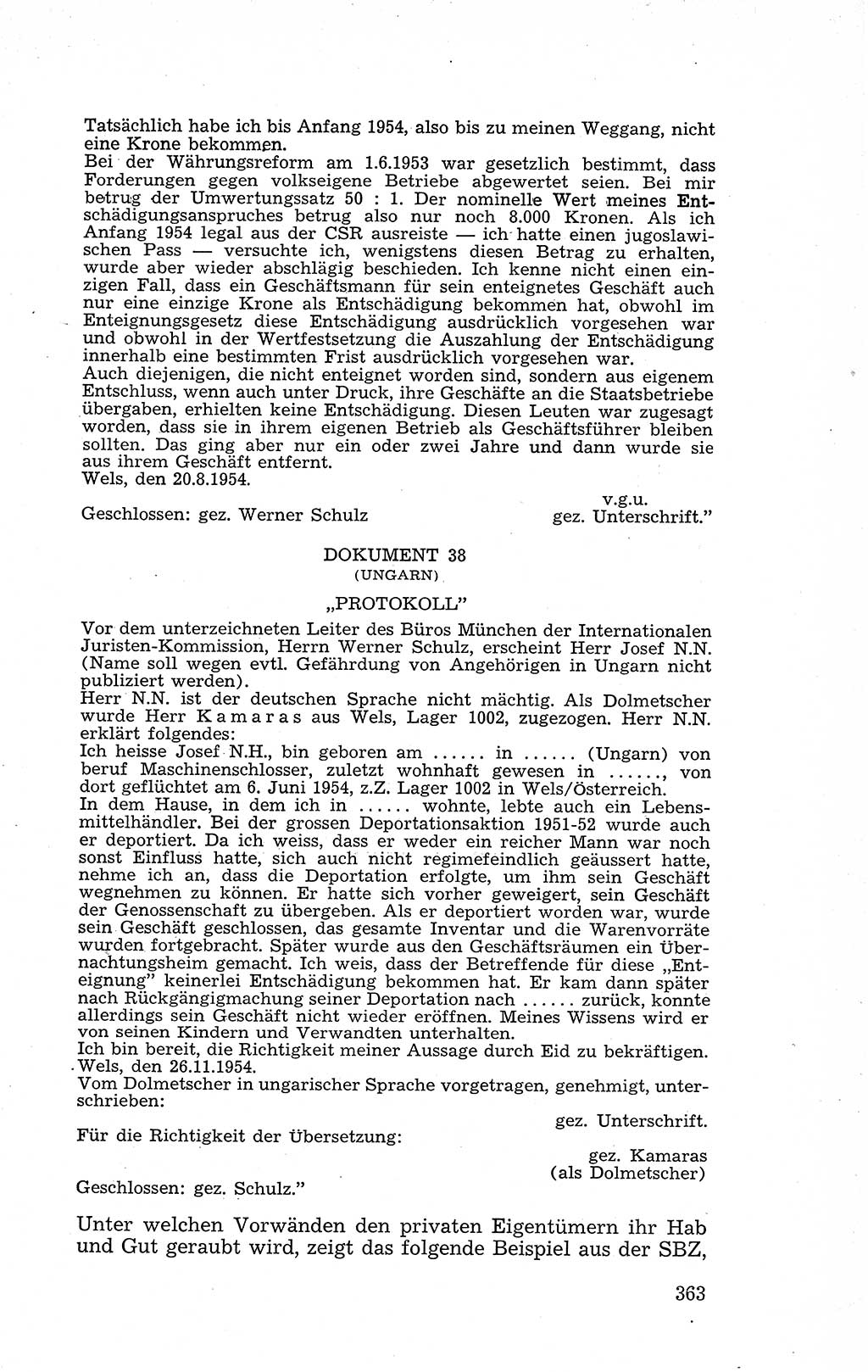Recht in Fesseln, Dokumente, Internationale Juristen-Kommission [Bundesrepublik Deutschland (BRD)] 1955, Seite 363 (R. Dok. IJK BRD 1955, S. 363)