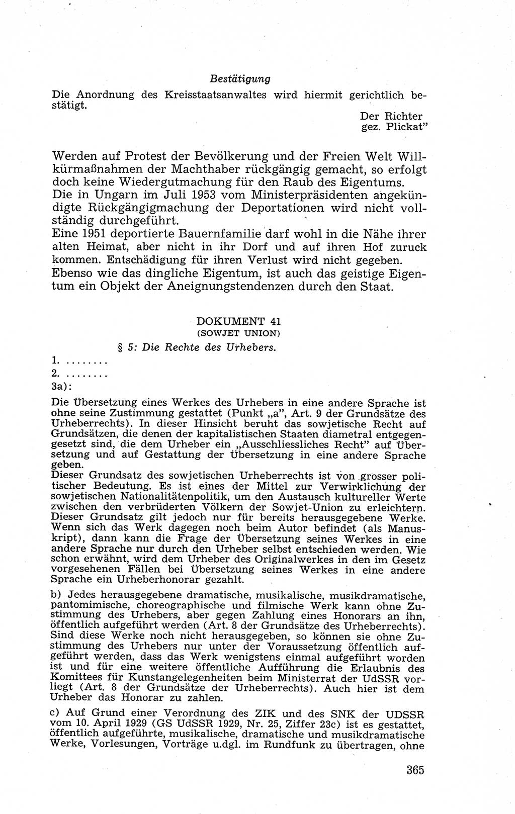 Recht in Fesseln, Dokumente, Internationale Juristen-Kommission [Bundesrepublik Deutschland (BRD)] 1955, Seite 365 (R. Dok. IJK BRD 1955, S. 365)