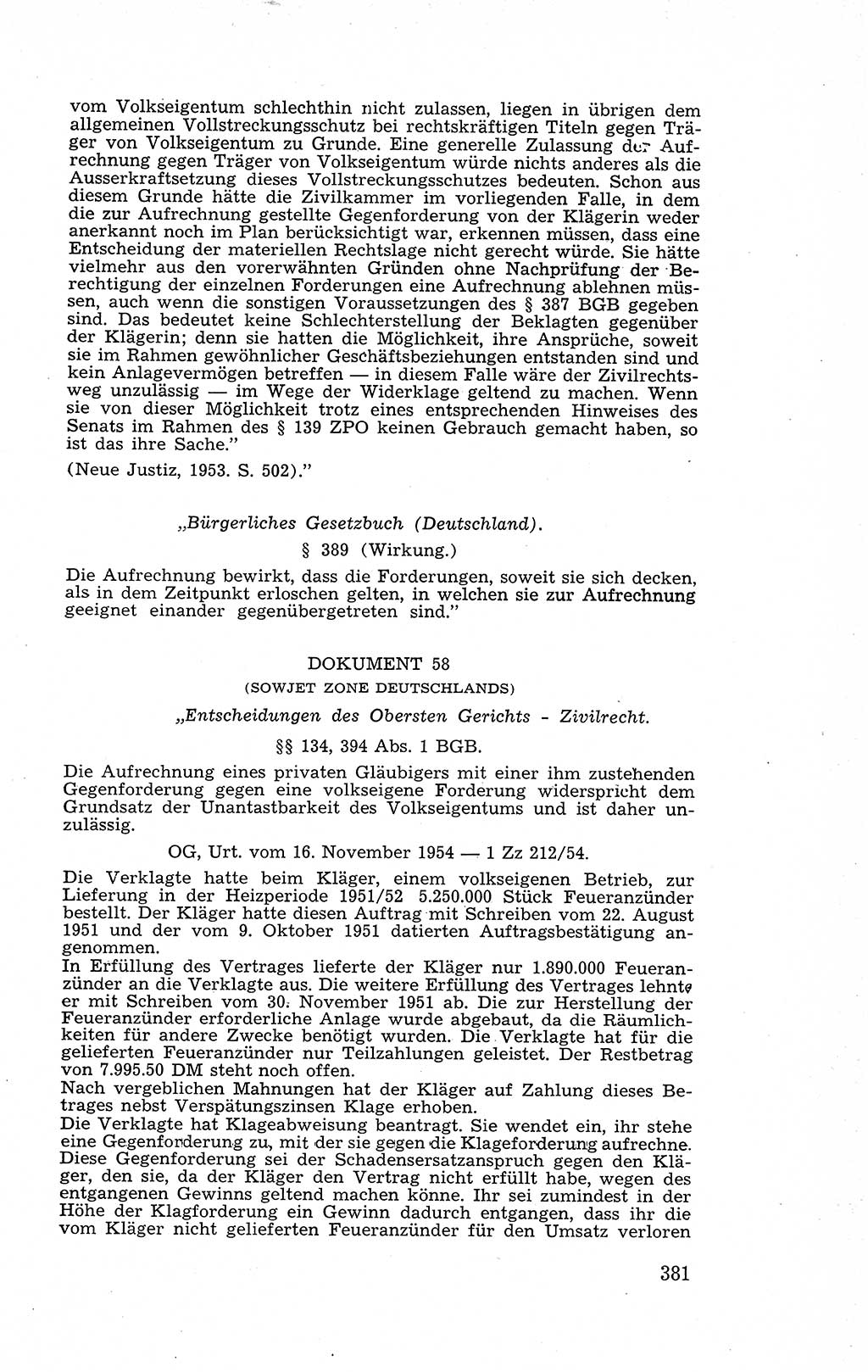 Recht in Fesseln, Dokumente, Internationale Juristen-Kommission [Bundesrepublik Deutschland (BRD)] 1955, Seite 381 (R. Dok. IJK BRD 1955, S. 381)