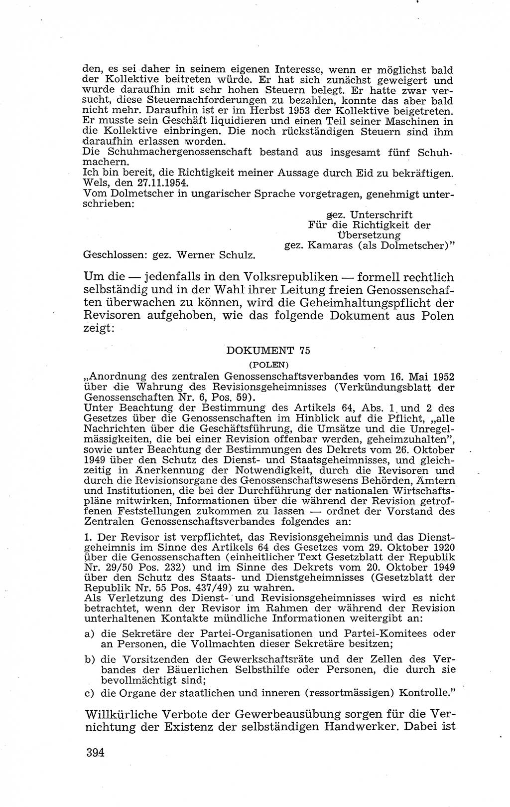 Recht in Fesseln, Dokumente, Internationale Juristen-Kommission [Bundesrepublik Deutschland (BRD)] 1955, Seite 394 (R. Dok. IJK BRD 1955, S. 394)