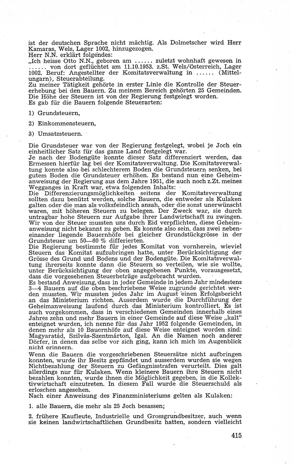 Recht in Fesseln, Dokumente, Internationale Juristen-Kommission [Bundesrepublik Deutschland (BRD)] 1955, Seite 415 (R. Dok. IJK BRD 1955, S. 415)
