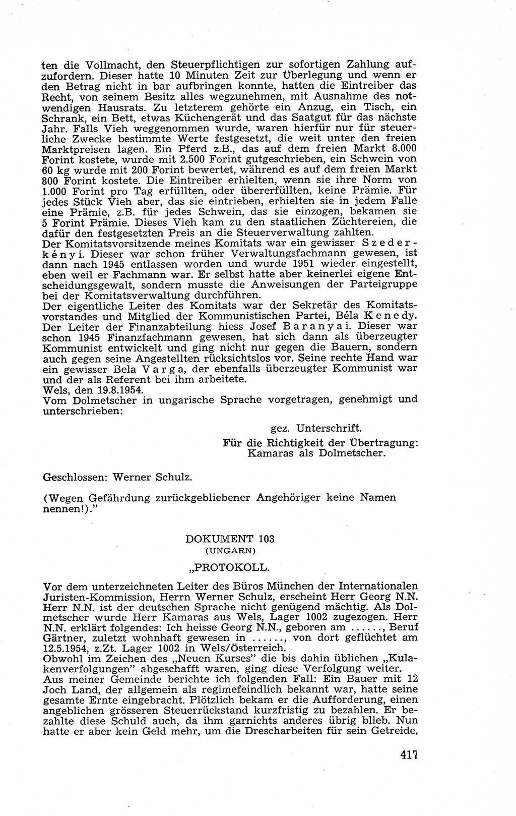 Recht in Fesseln, Dokumente, Internationale Juristen-Kommission [Bundesrepublik Deutschland (BRD)] 1955, Seite 417 (R. Dok. IJK BRD 1955, S. 417)