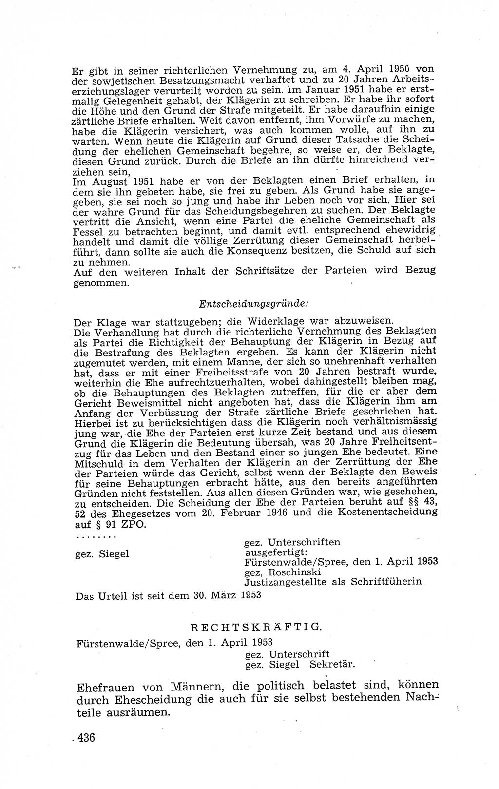 Recht in Fesseln, Dokumente, Internationale Juristen-Kommission [Bundesrepublik Deutschland (BRD)] 1955, Seite 436 (R. Dok. IJK BRD 1955, S. 436)