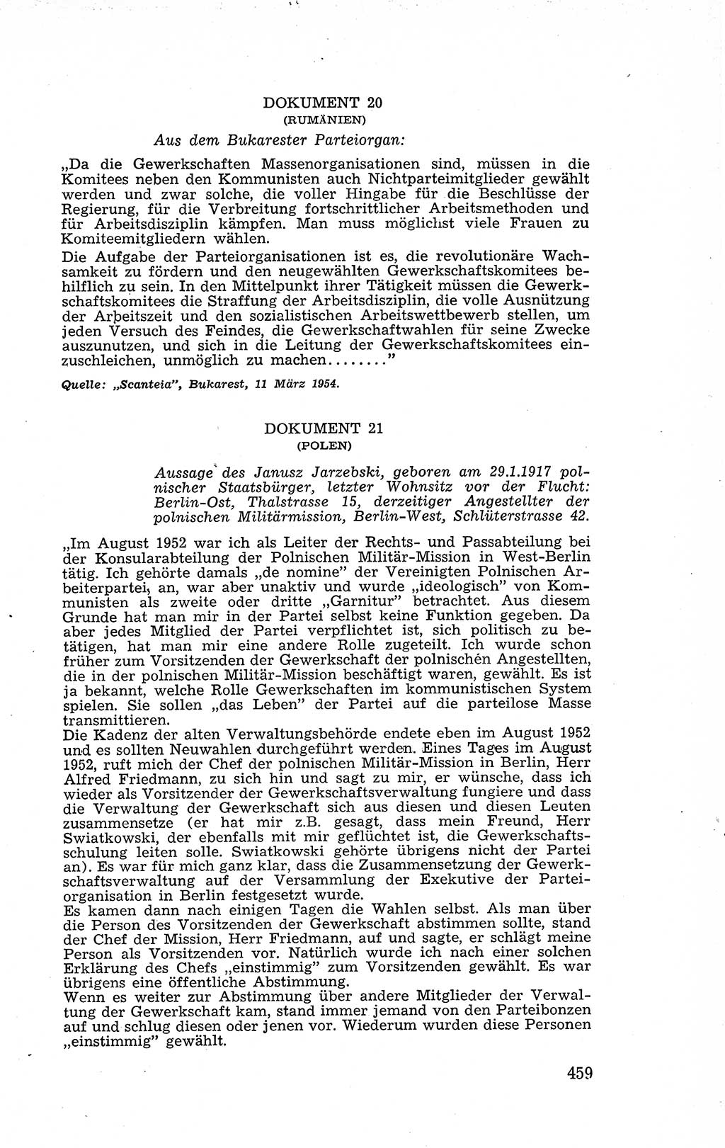 Recht in Fesseln, Dokumente, Internationale Juristen-Kommission [Bundesrepublik Deutschland (BRD)] 1955, Seite 459 (R. Dok. IJK BRD 1955, S. 459)