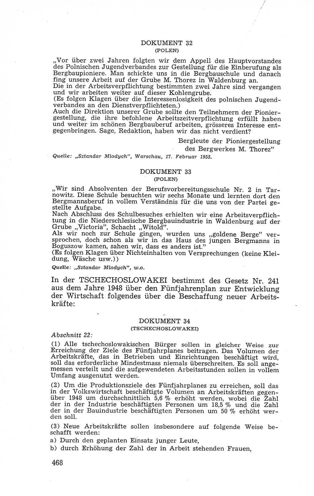 Recht in Fesseln, Dokumente, Internationale Juristen-Kommission [Bundesrepublik Deutschland (BRD)] 1955, Seite 468 (R. Dok. IJK BRD 1955, S. 468)