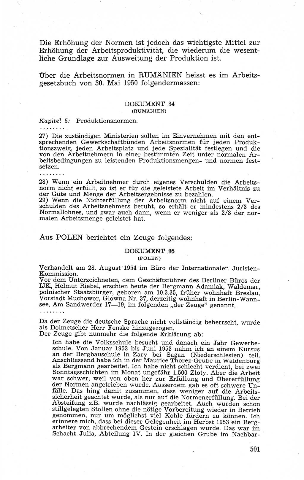 Recht in Fesseln, Dokumente, Internationale Juristen-Kommission [Bundesrepublik Deutschland (BRD)] 1955, Seite 501 (R. Dok. IJK BRD 1955, S. 501)