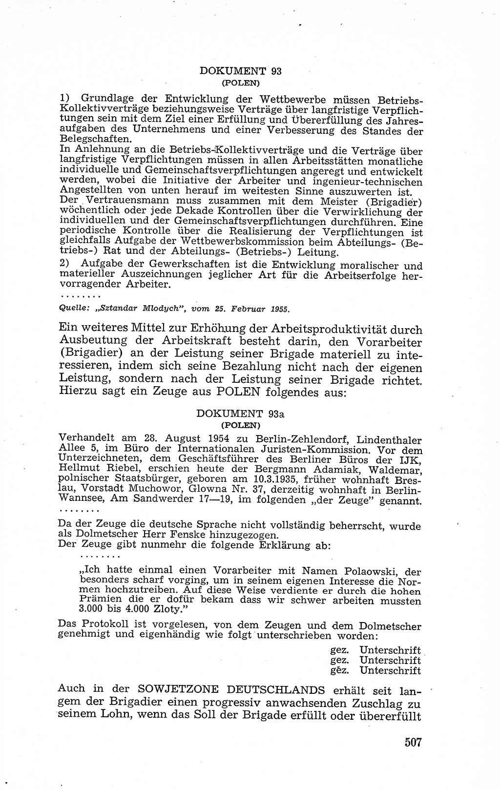 Recht in Fesseln, Dokumente, Internationale Juristen-Kommission [Bundesrepublik Deutschland (BRD)] 1955, Seite 507 (R. Dok. IJK BRD 1955, S. 507)
