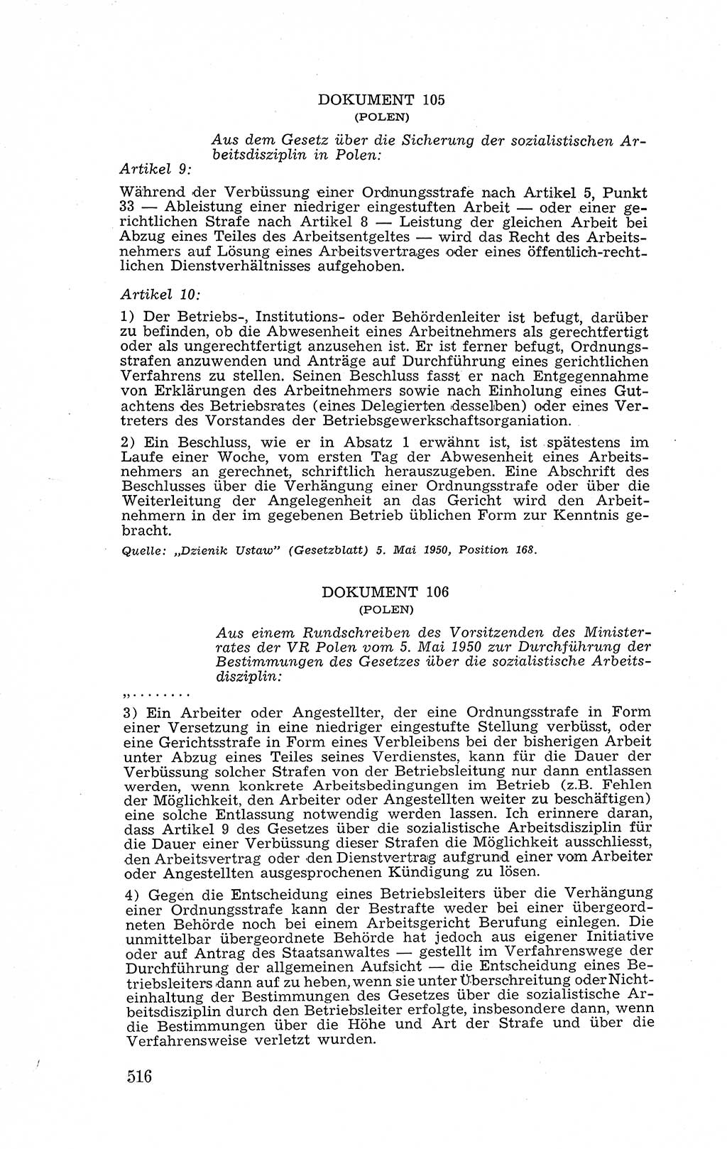 Recht in Fesseln, Dokumente, Internationale Juristen-Kommission [Bundesrepublik Deutschland (BRD)] 1955, Seite 516 (R. Dok. IJK BRD 1955, S. 516)