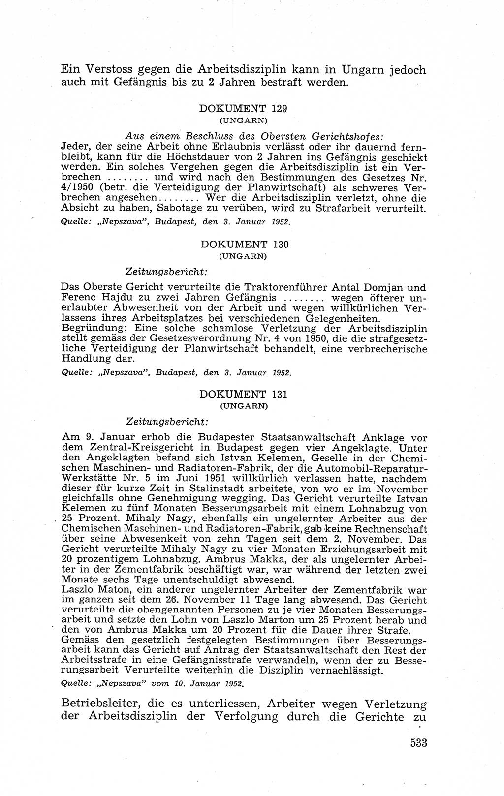 Recht in Fesseln, Dokumente, Internationale Juristen-Kommission [Bundesrepublik Deutschland (BRD)] 1955, Seite 533 (R. Dok. IJK BRD 1955, S. 533)