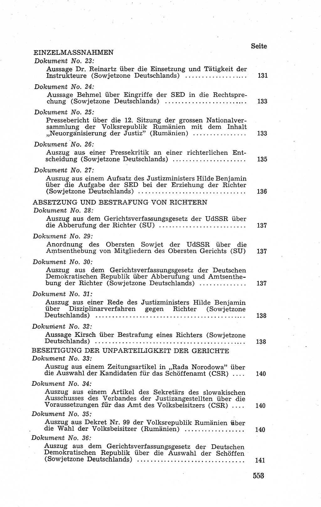 Recht in Fesseln, Dokumente, Internationale Juristen-Kommission [Bundesrepublik Deutschland (BRD)] 1955, Seite 553 (R. Dok. IJK BRD 1955, S. 553)