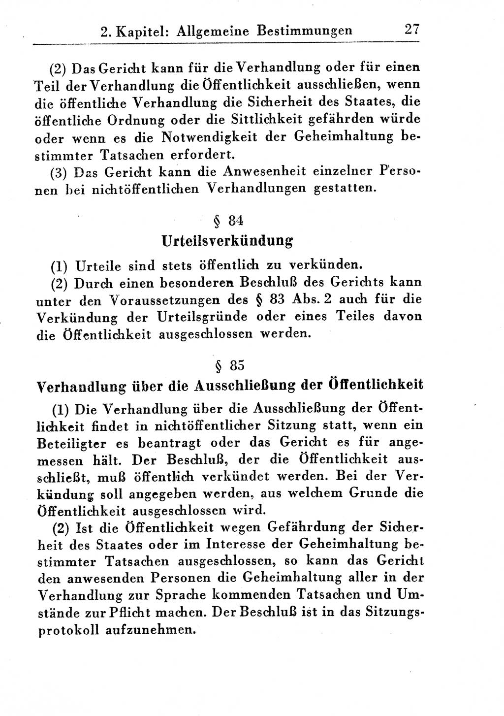 Strafprozeßordnung (StPO), Gerichtsverfassungsgesetz (GVG), Staatsanwaltsgesetz (StAG) und Jugendgerichtsgesetz (JGG) [Deutsche Demokratische Republik (DDR)] 1955, Seite 27 (StPO GVG StAG JGG DDR 1955, S. 27)