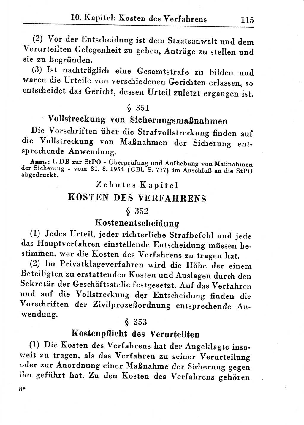 Strafprozeßordnung (StPO), Gerichtsverfassungsgesetz (GVG), Staatsanwaltsgesetz (StAG) und Jugendgerichtsgesetz (JGG) [Deutsche Demokratische Republik (DDR)] 1955, Seite 115 (StPO GVG StAG JGG DDR 1955, S. 115)