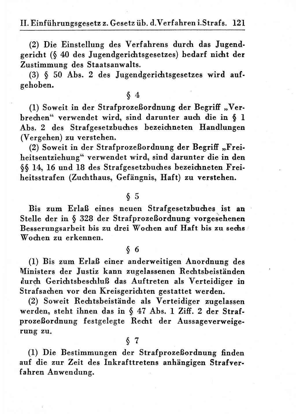 Strafprozeßordnung (StPO), Gerichtsverfassungsgesetz (GVG), Staatsanwaltsgesetz (StAG) und Jugendgerichtsgesetz (JGG) [Deutsche Demokratische Republik (DDR)] 1955, Seite 121 (StPO GVG StAG JGG DDR 1955, S. 121)