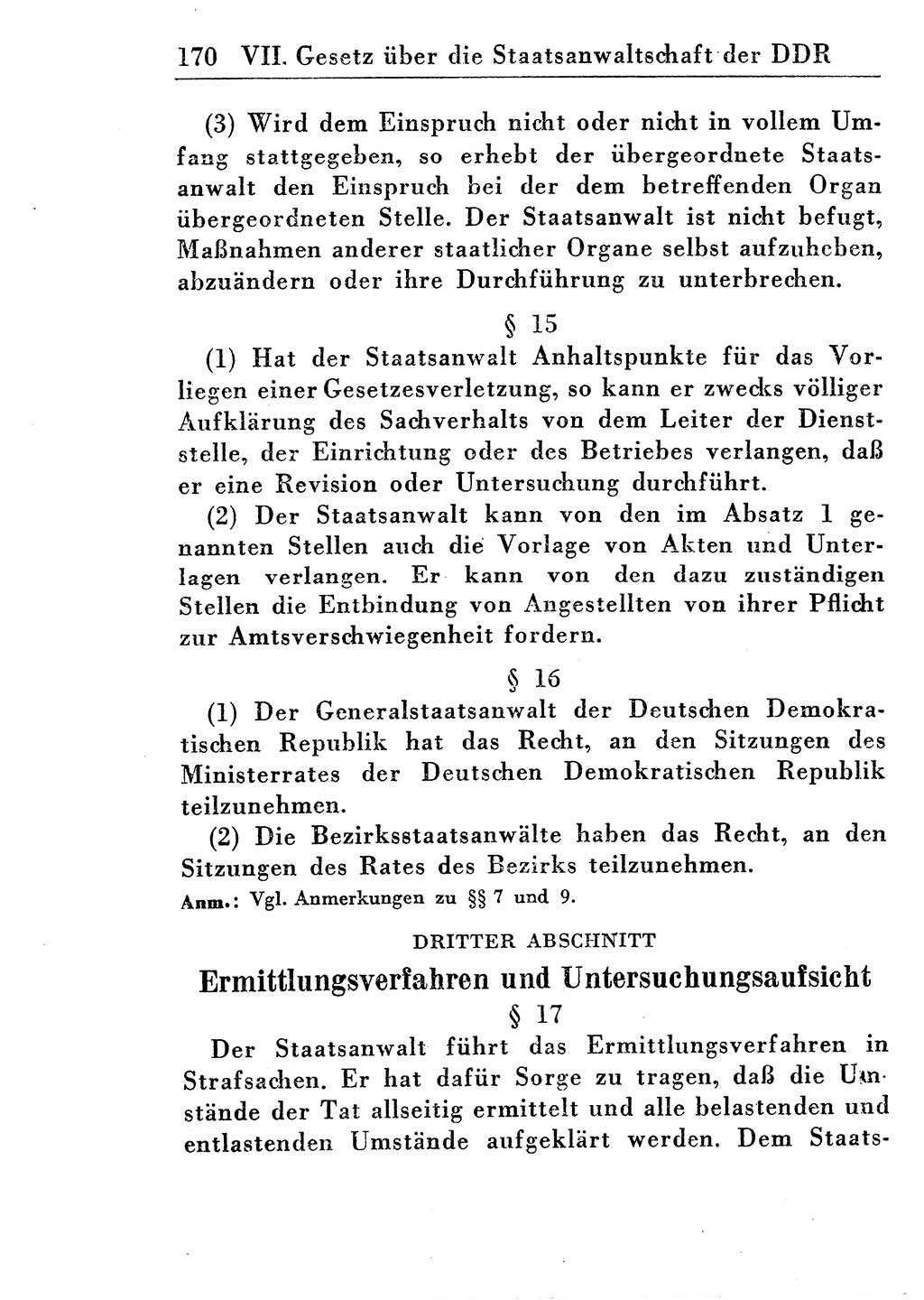 Strafprozeßordnung (StPO), Gerichtsverfassungsgesetz (GVG), Staatsanwaltsgesetz (StAG) und Jugendgerichtsgesetz (JGG) [Deutsche Demokratische Republik (DDR)] 1955, Seite 170 (StPO GVG StAG JGG DDR 1955, S. 170)