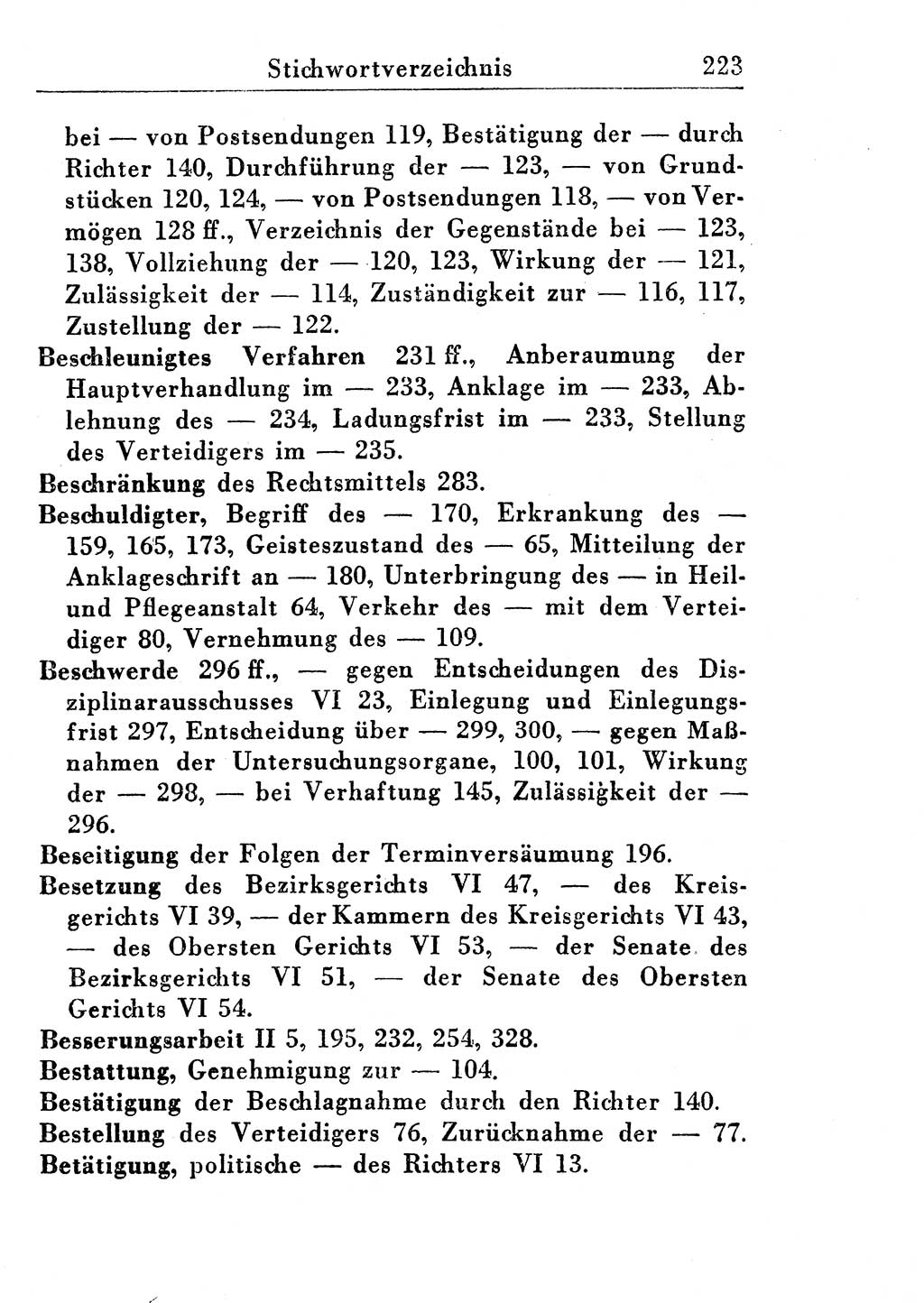 Strafprozeßordnung (StPO), Gerichtsverfassungsgesetz (GVG), Staatsanwaltsgesetz (StAG) und Jugendgerichtsgesetz (JGG) [Deutsche Demokratische Republik (DDR)] 1955, Seite 223 (StPO GVG StAG JGG DDR 1955, S. 223)