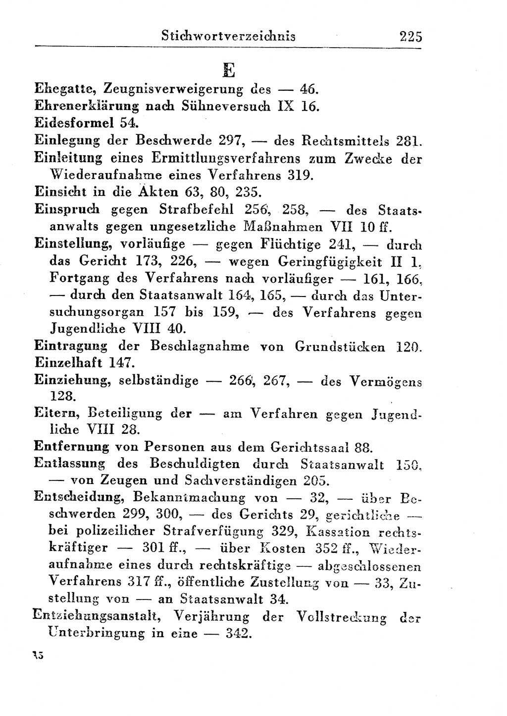 Strafprozeßordnung (StPO), Gerichtsverfassungsgesetz (GVG), Staatsanwaltsgesetz (StAG) und Jugendgerichtsgesetz (JGG) [Deutsche Demokratische Republik (DDR)] 1955, Seite 225 (StPO GVG StAG JGG DDR 1955, S. 225)