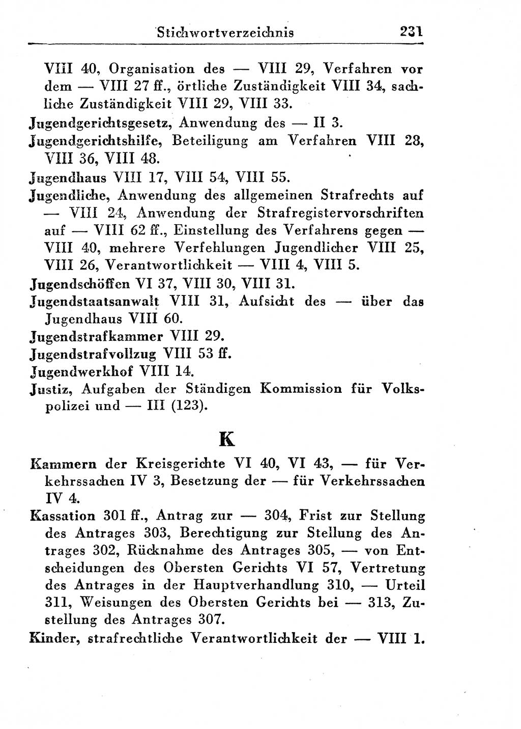 Strafprozeßordnung (StPO), Gerichtsverfassungsgesetz (GVG), Staatsanwaltsgesetz (StAG) und Jugendgerichtsgesetz (JGG) [Deutsche Demokratische Republik (DDR)] 1955, Seite 231 (StPO GVG StAG JGG DDR 1955, S. 231)