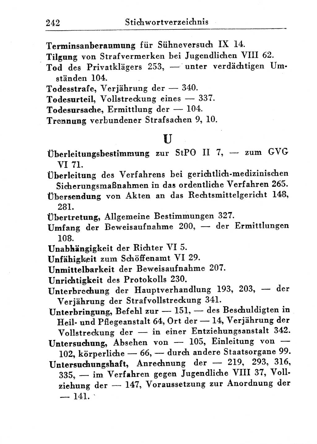 Strafprozeßordnung (StPO), Gerichtsverfassungsgesetz (GVG), Staatsanwaltsgesetz (StAG) und Jugendgerichtsgesetz (JGG) [Deutsche Demokratische Republik (DDR)] 1955, Seite 242 (StPO GVG StAG JGG DDR 1955, S. 242)