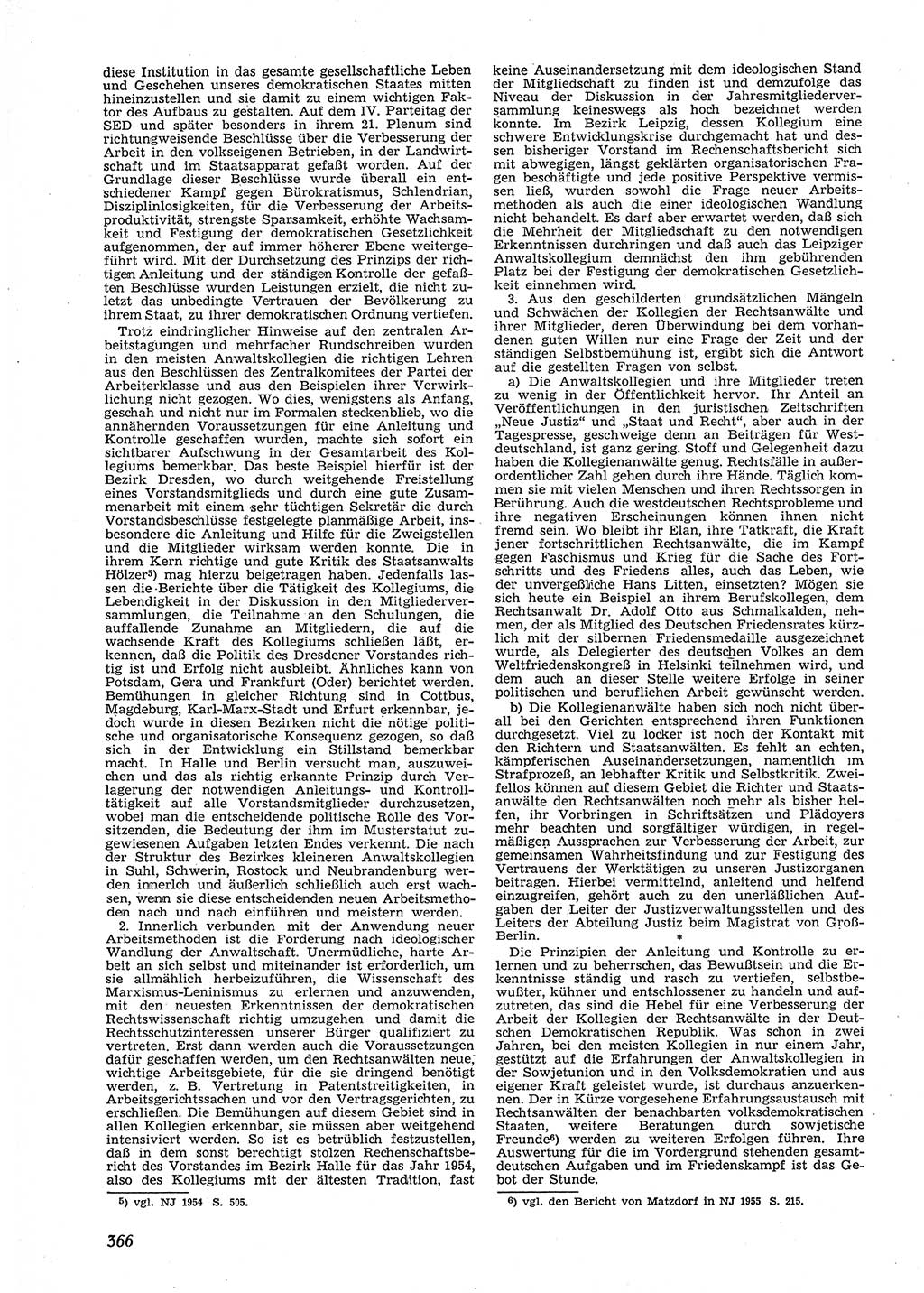 Neue Justiz (NJ), Zeitschrift für Recht und Rechtswissenschaft [Deutsche Demokratische Republik (DDR)], 9. Jahrgang 1955, Seite 366 (NJ DDR 1955, S. 366)