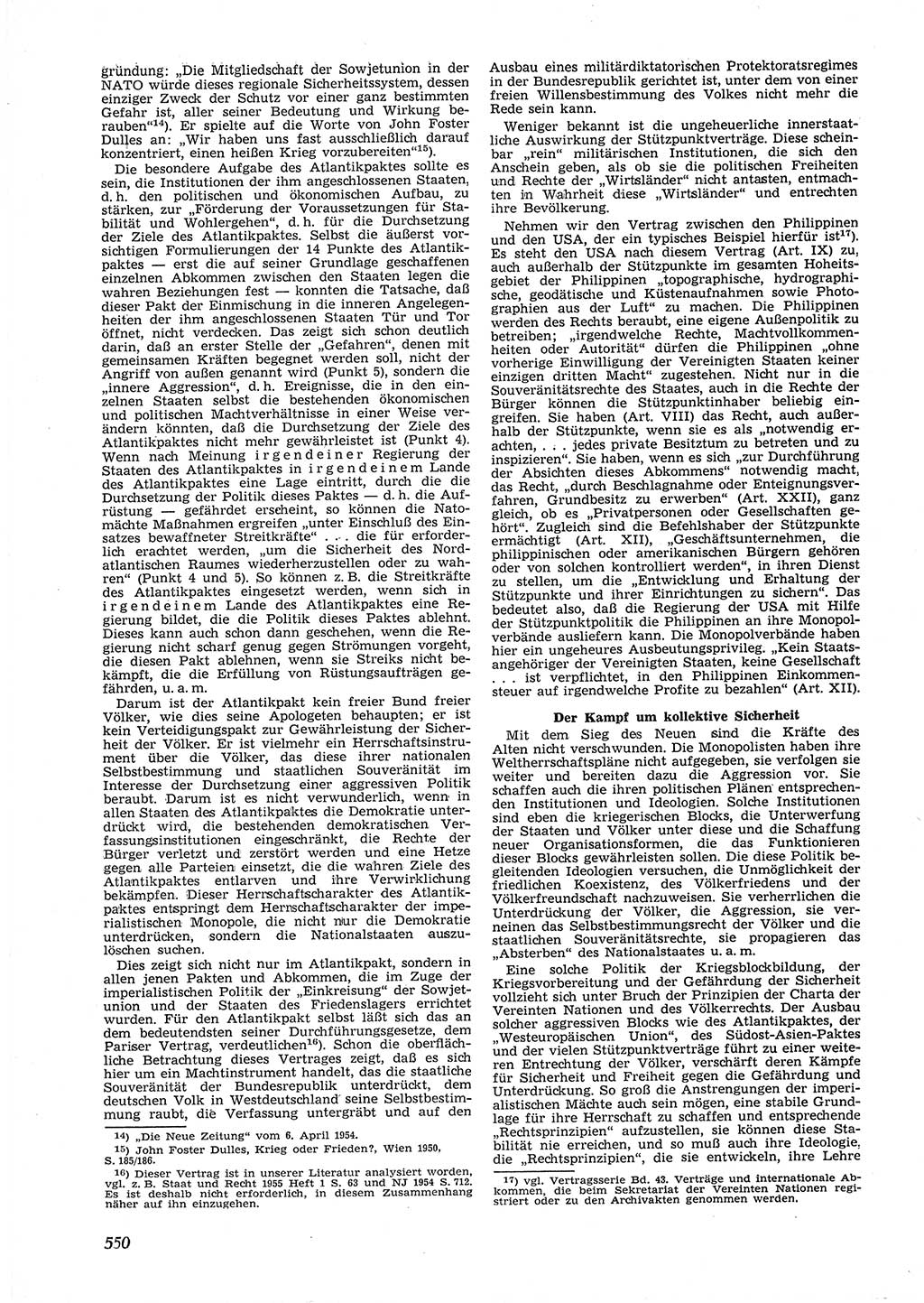 Neue Justiz (NJ), Zeitschrift für Recht und Rechtswissenschaft [Deutsche Demokratische Republik (DDR)], 9. Jahrgang 1955, Seite 550 (NJ DDR 1955, S. 550)