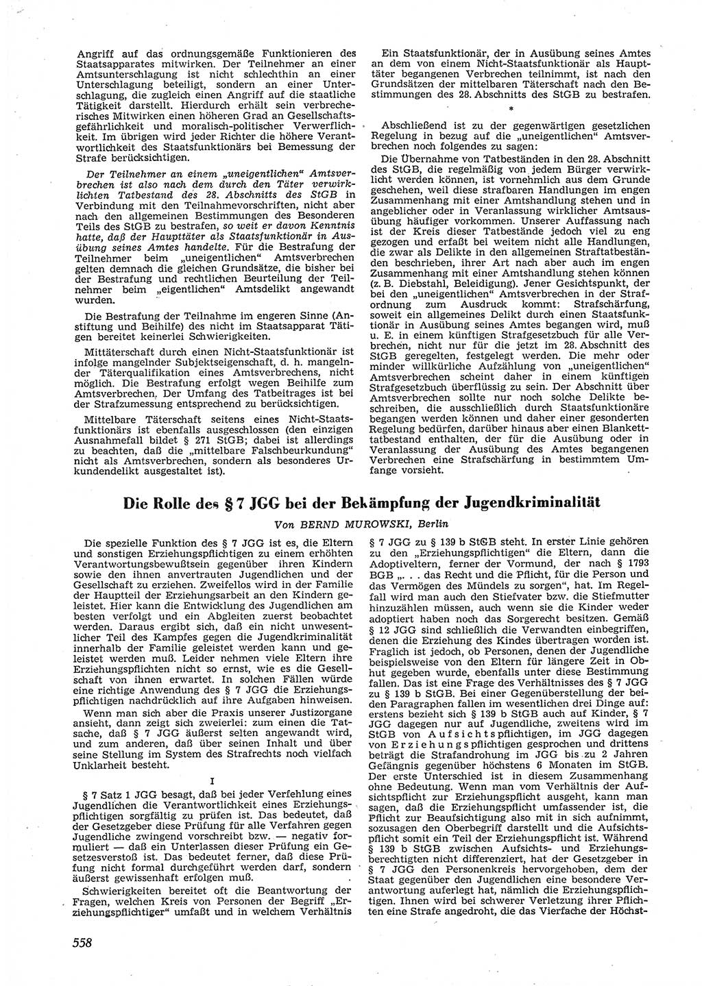 Neue Justiz (NJ), Zeitschrift für Recht und Rechtswissenschaft [Deutsche Demokratische Republik (DDR)], 9. Jahrgang 1955, Seite 558 (NJ DDR 1955, S. 558)