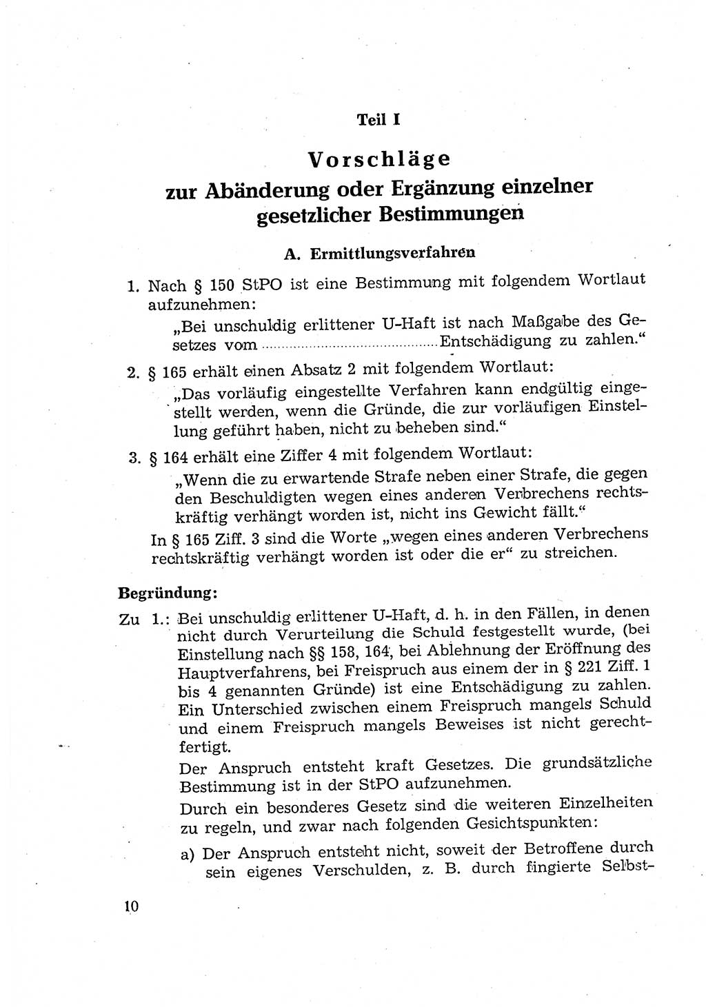 Bericht der Kommission zur Überprüfung der Anwendung der StPO (Strafprozeßordnung) [Deutsche Demokratische Republik (DDR)] 1956, Seite 10 (Ber. StPO DDR 1956, S. 10)