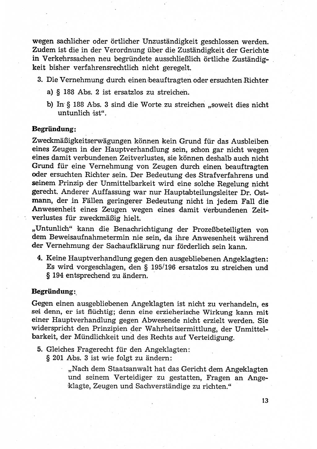 Bericht der Kommission zur Überprüfung der Anwendung der StPO (Strafprozeßordnung) [Deutsche Demokratische Republik (DDR)] 1956, Seite 13 (Ber. StPO DDR 1956, S. 13)